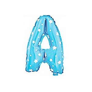 Alphabet Blue Stars Foil Balloon